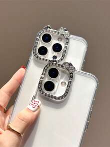 Stylish And Popular Korean Case Featuring A Cute Ribbon Camera Ring And Sparkling Sequins. Features A Mirror And Smartphone Stand. Compatible With IPhone 17/17 Pro/17 Air/17 Pro Max/16 Pro Max/16/16 Pro/16 Plus/15/15 Pro/15 Pro Max/12/13/14 Pro Max/12 Pro/12 Pro Max/13 Pro/13 Pro Max/14 Pro/14 Pro Max/14 Plus/12 Mini/13 Mini/16E. Silver Shockproof Protective Bumper Hard Cover. - 無色 - 查看 6