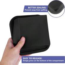 2 Cup Silicone Freezer Trays With Lid 4 Pack Silicone Freezer Molds Soup Freezer Containers Make 4 Perfect Soups, Broths, Stews, Sauces, Curries - 單孔 4 件裝 黑色 - 查看 2