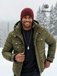 TUGGUO TUGGUO-1 Piece Of Winter Warm Knitted Beanie, Unisex, Thickened For Extra Warmth, Cold-Resistant For Extreme Cold Weather, Versatile, Stylish And Casual, Suitable For Winter Outdoor Skiing And Daily Wear [Black, Dark Red, Brown]