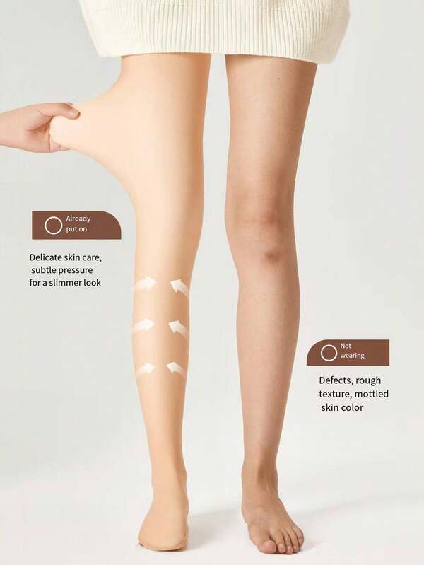 Meia-calça feminina de veludo grosso, com sensação nude, tamanho grande, adequada para outono/inverno