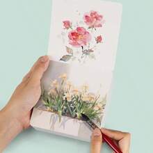 60 Sheets Mini Watercolor Sketchbook 4.7 X 5.1 Inch 300gsm 140lb Travel Size Portable Tearable Square Painting Notebook Square Watercolor Sketch Book Art Paper Sketchbook