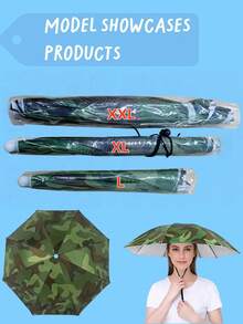 Upgraded Rain Hat Set, Hands-Free Umbrella Hat, 360° All-Around Sun Protection Design, Elastic Headband, Suitable For Outdoor Activities, Ideal Choice For Travelers