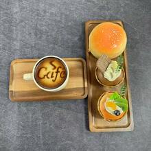 Japanisches Rosenholz rechteckiges Serviertablett, hitzebeständige Holzmaserung Platte, Brotbrett, Teetassen Halter