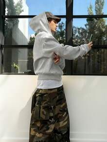 Teens/Youth Boys' Oversized Hoodie Jacket, Casual College Style, Comfortable & Fashionable, Versatile, Soft Fabric, Suitable For Daily Wear, School, Outings, Outdoor Activities, All Seasons, Great Gift - Grey - View 8