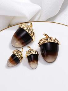 Pinecone Design Metal Buttons 5 Packs, Golden Fashion Fasteners For Coats, Sweaters, Special Occasion Garments & DIY Crafting