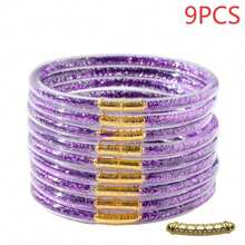 Bộ 9 chiếc/Bộ vòng tay silicon nhiều lớp trơn màu phong cách Boho dành cho nữ, phong cách phổ biến của Châu Âu và Châu Mỹ, thích hợp để đeo khi đi biển và đi nghỉ - tầng 9 - Xem 15