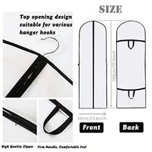 2Pcs Dress Garment Bags Travel Suit Bag Long Bag For Coats Clothes Gowns Large Hanging Storage Bags With Zipper Foldable Wedding Dress Cover For Closet Travel Waterproof Halfclear