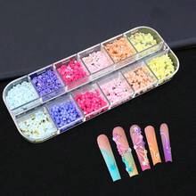 3D Pink Pastel Acrylic Flower Nail Charms - Mixed Rhinestones Kit With Gold Caviar Beads & Crystal AB Color Gems{"Color_name":"Colorful-29"} - Colorful-29 - View 5