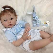 Reborn Dolls Girls 19 Inch Lifelike Silicone Baby Doll Like Real Baby Doll With Soft Cloth Body - Nhiều màu - Xem 6