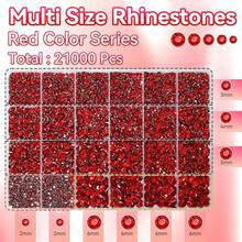 21000Pcs Red Rhinestones For Bedazzling Kit, Mix Sizes Jelly Bedazzling Resin Gems, Gems Bedazzling For Crafting, Flatback Resin Rhinestones For Craft DIY Face Makeup{"Color_name":"S12"} - S12 - 查看 3