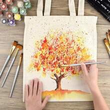 6Pcs Reusable Canvas Tote BagsCotton Tote Bag Tote Bags MultiPurpose Reusable Blank Canvas Bags Use Blank Plain Canvas Bag Large Grocery Shopping Bag For Grocery Shopping Craft DIY Drawing Bag