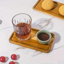 Japanisches Rosenholz rechteckiges Serviertablett, hitzebeständige Holzmaserung Platte, Brotbrett, Teetassen Halter