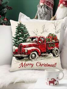 1pc Christmas Car Desk Flag, Christmas Decorative Desk Flag, Christmas Linen-Like Desk Flag, Desk Flag, Desk Flag, 1pc Desk Flag, 4pcs Placemats, 1pc Cushion Cover, 3 Products Available, Seasonal Home Decor Indoor/Outdoor Party Supplies, Winter Home Decor, Christmas Decoration, Christmas Room Decor, Christmas Party Decoration - Multicolor - View 12