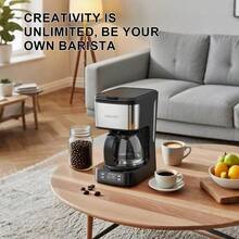 SOKANY 04044 Fully Automatic American Coffee Maker. Dual-Use For Tea And Coffee. Comes With Coffee Spoon, Coffee Pot And Filter. 650W High Power, 750ml Large Capacity, LED Display. One-Touch Operation. Metal Body. Suitable For Making Coffee, Tea And Other Beverages. Ideal For Home And Office Use, Must-Have For Coffee Lovers. - EU E Type Plug(220-240V) - View 4