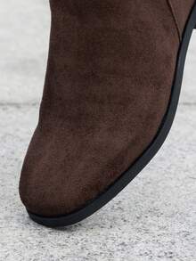 Khaki Tall Boots, Women's Autumn/Winter Retro High Shaft Boots, Western Cowgirl Riding Boots, Slouchy Boots,Party - Coffee Brown - View 7