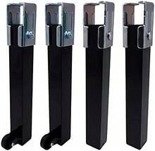 SET OF 4 PT25 30x30x260mm BASE LEGS WITH WHEELS, BLACK 96401 MICEL - Black - View 2