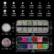 Nail Art Rhinestones Flatback Colorful Nail Charms Clear Crystal Rhinestones For Nails Design Gems Jewelry Accessories For Women Manicure Decorations Supplies{"Color_name":"Colorful-14"} - Warna-warni-14 - View 8