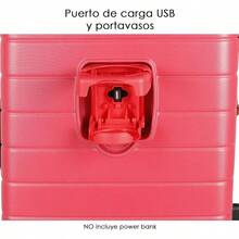 PERRY ELLIS Maleta de Cabina para Viaje con Diseño Moderno y Espacio Ampliado Ideal para Viajes Cortos y Negocios Resistente al Agua y con Ruedas Duraderas para un Transporte Comodo - Rojo - Ver 8