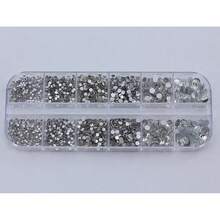 Over 2100 Pieces Crystal Clear Flat Back Glass Rhinestones Crystals For Nail Art Kit 6 Sizes (1.4mm - 4.8mm){"Color_name":"CrystalClear"} - 晶瑩剔透 - 查看 4