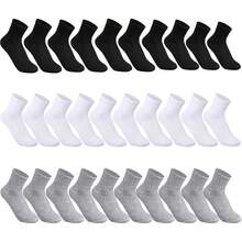 15 Pares Calcetines para Hombre y Mujer, Calcetas Deportivas Algodon Transpirables, Calcetin Media, Calcetines Moderados Paquete de 15pares - 1 - Ver 8