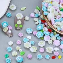 3D Flower Nail Charms Set,150pcs Mixed Size Camellia Rose Resin Charms,150pcs Mixed Size And Color Leaves,100pcs Round White Pearl Beads For Nail Accessories Nail Art (12-Rose-3Blue){"Color_name":"Rose-3Blue"} - 玫瑰-3藍色 - 查看 3