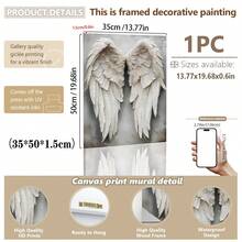 1 cái, Tranh treo tường bằng vải canvas, Tranh treo tường có khung, Tranh treo tường bằng vải canvas có cánh, Thiết kế lông vũ trắng thanh lịch, Trang trí nhà hiện đại có khung, Thích hợp cho phòng khách hoặc phòng ngủ, Chủ đề đôi cánh thiên thần, Tranh treo tường phòng ngủ, Tranh treo tường hiện đại, Trang trí phòng - Nhiều màu - Xem 12