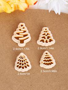 1/4pcs Christmas Tree Clay Cutter, Christmas Tree Pendant Clay Cutter, Christmas Clay Cutter, Fall Clay Cutters, Clay Earring Clay Tool, Polymer Clay Cutter For Jewelry Making - Clay Cutter - View 4
