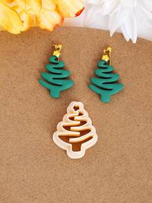 1/4pcs Christmas Tree Clay Cutter, Christmas Tree Pendant Clay Cutter, Christmas Clay Cutter, Fall Clay Cutters, Clay Earring Clay Tool, Polymer Clay Cutter For Jewelry Making - Clay Cutter - View 9