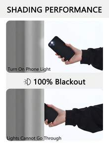 1片纯色经典简约涤纶遮光窗帘，挂钩设计，遮光防晒，适用于客厅、卧室、书房、窗户及房间装饰，轻盈透气，100%涤纶纯色面料，现代设计，黑色衬里，四季皆宜，适合居家及日常使用。 - 彩色 - 查看 8