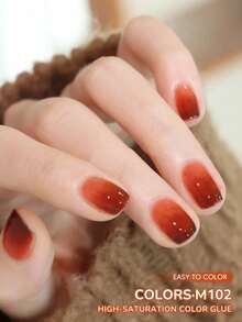 XEIJAYI 1Pc 15ML New Nail Art - Ultra-Shiny Amber Series Gel Polish High-Saturation Color Gel With Dazzling Gloss And Transparent Hydrating Formula Long-Lasting & Strong Adhesion, Perfect For Nail Salons, DIY Projects, And Gifts - Đỏ - Xem 4