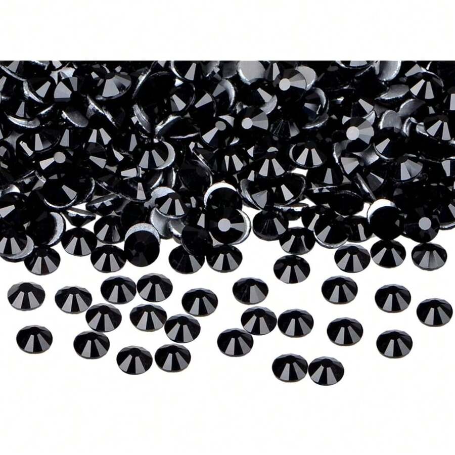 2880PCS Art Nail Rhinestones Non Hotfix Glue Fix Round Crystals Glass Flatback For DIY Jewelry Making With One Picking Pen (Ss8 2880PCS, Jet Black){"Color_name":"JetBlack","Size_name":"Ss82880pcs"} - JetBlackss82880件 - 查看 1