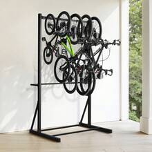 Bike Rack, 300LBS/136KG Capacity For Up To 5 Bikes, Freestanding Bike Storage Rack, Carbon Steel Vertical Bicycle Stand For Home, Yard, Garage, Living Room, Indoor/Outdoor Bicycle Storage Stand - 1 Car 1 Piece 5 Vertical Racks - View 9