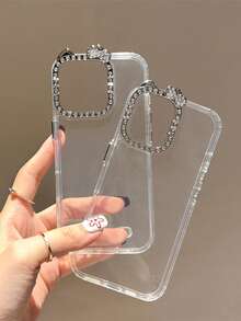 Stylish And Popular Korean Case Featuring A Cute Ribbon Camera Ring And Sparkling Sequins. Features A Mirror And Smartphone Stand. Compatible With IPhone 17/17 Pro/17 Air/17 Pro Max/16 Pro Max/16/16 Pro/16 Plus/15/15 Pro/15 Pro Max/12/13/14 Pro Max/12 Pro/12 Pro Max/13 Pro/13 Pro Max/14 Pro/14 Pro Max/14 Plus/12 Mini/13 Mini/16E. Silver Shockproof Protective Bumper Hard Cover. - 無色 - 查看 2