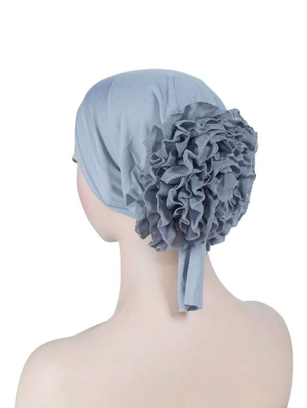 1 Stück Damen einfarbige Mode Durchbruchshut, Chiffon übertriebene Blume Kopfschmuckkappe, geeignet für Frühling, Sommer, Herbst