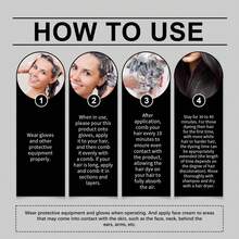 Producto de alta calidad, Champú Negro Bai Zuan (Negro), puede cubrir el 100% de las canas después de su uso, mejora el brillo del cabello, adecuado tanto para hombres como para mujeres, para uso en casa, 100ml - Negro - Ver 8