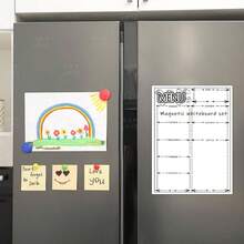 Magnetic Dry Erase Whiteboard Fridge, Weekly Meal Planner Whiteboard Kitchen Refrigerator, 16inchx 12inch - With 4 Markers And Eraser