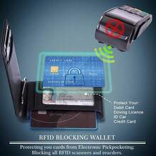 Multifunctional Ultra-Thin RFID Blocking Men's Bifold Wallet Credit Card Holder, Minimalist Front Pocket Design With ID Window And Multiple Card Slots, Large Capacity Money Clip, Pocket Purse, Easy To Carry, Easily Removable Money & Cards, Gift For Men - Nhiều màu - Xem 6