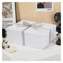 Extra Large Gift Box With Lid 17x13x6 Inches, White Gift Boxes For Presents Packaging For Birthdays, Valentine's Day, Christmas, Anniversaries Include Shredded Paper Fill, Envelope Card Ribbon,BXIUHFH - Multicolor 197 - View 3