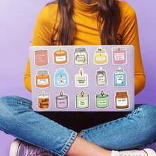 50 Hand-Drawn Candle Stickers: This Set Features Scented Candle-Themed Stickers In A Charming Hand-Drawn Style. The Scented Candles In The Stickers Are Housed In Glass Jars Of Various Shapes And Colors, With Lifelike Flames. Each Jar Features Different Label Texts Indicating The Candle's Fragrance