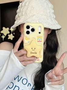 Nueva funda de teléfono personalizada con soporte de estrella de ángel de moda, adecuada para iPhone 11/12/13/14/15/16/17, cubierta protectora de Body completo a prueba de golpes y creativa