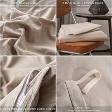 Ultra Soft 100% Cotton Solid Color Dusty Pink Queen Duvet Cover Set With Zipper Closure - 3 Pieces,  In 2025 - 卡其色純色 - 查看 6