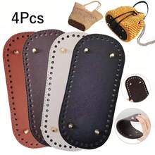 1Pc/2/3/4Pcs Oval PU Leather Bag Bottom Pad - Faux Leather Pad, Pre-Punched Holes, For Reinforcing Handbags And Wallets, Also Suitable For Crochet Projects - Multicolor - View 28