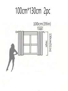 1/2pcs Cream Linen Blend Semi-Sheer Curtain, Translucent Privacy Curtain For Room, Balcony, Sun Shading - Beige - View 8