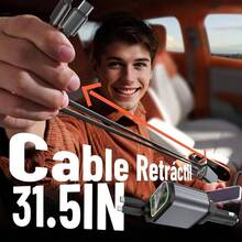 Cargador para Auto con Starlight, Cargador C 4 en 1 de 120 Carga Rpida, Cables Retrctiles 80cm y Adaptador de Cargador de Coche, Compatible con 16 15 14 13, - B - Ver 3