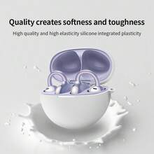 DO AS YOU WISH 可爱的硅胶保护壳适用于华为 FreeClip 蓝牙耳机，柔软硅胶材质，带金属挂钩，握感舒适，防丢失 - 白色 - 查看 6