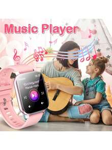 2025 Smartwatch für Kinder mit Silikonarmband, 1,83-Zoll HD-Bildschirm mit Vollbildberührung, über 100 Sportmodi, Wecker, Anrufinfo-Benachrichtigung, für Android und iOS Smartphones, perfektes Geschenk für Feste