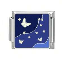 1/5/10/20/30/50pcs Stainless Steel Modular Bracelet Components, Romantic Starry Night Sky Series, DIY Detachable Bracelet Spring Cube