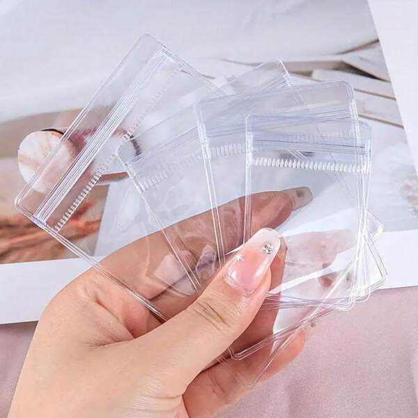 20pcs Reusable Thick Transparent PVC Self-Sealing Zipper Bags For Jewelry, Perfect For Gift Packaging And Storage, Ideal For Organizing Accessories, Craft Supplies, And Small Items, Stylish, Essential For Holiday Gifting, Birthday Parties, And Special Occasions, Keep Your Treasures And Tidy With These Versatile Bags, Perfect For DIY Projects And Home Organization, Must-Have For Every Fashion Enthusiast And Craft Lover, Elevate Your Packaging Game With These Chic And Functional Bags
