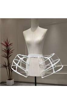 1pc Women's Lolita 3-Layer/4-Layer Hollow Birdcage Petticoat Skirt, Baroque Retro Style, Suitable For Daily Wear, Halloween