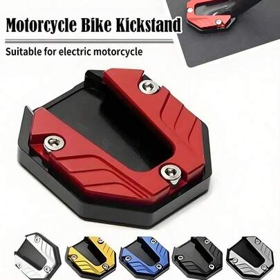1pc Motorcycle Anti-Slip Kickstand Base, Aluminum Alloy Side Kickstand Foot Pedal Extender